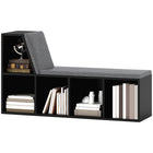 HOMCOM - Bibliothèque avec coin lecture - noir-Conception spéciale du banc permettant de s’asseoir ou de s’appuyer pour lire ou se détendre 
