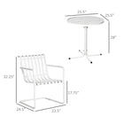 Outsunny - Ensemble de bistro extérieur 3 pièces, ensemble de table de patio ronde avec 2 chaises, blanc-Parfait pour le jardin, le patio, la terrasse, la cour et le balcon 