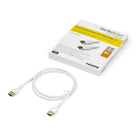StarTech - 3 pi (1 m) Slim câble HDMI blanc-Connectez-vous entre configurations à la maison, au travail ou en déplacement : compatible avec les téléviseurs, moniteurs, projecteurs et barres de son, Fonctionne parfaitement avec les portables, ordinateurs de bureau et 
