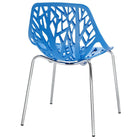 Modway - Stencil Restauration Fauteuil d’appoint - Bleu-Base en acier chromé