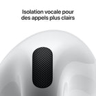 Apple - AirPods 4 avec Annulation active du bruit-Pour jumeler les AirPods 4, il suffit de les approcher de votre appareil et de toucher Connexion. Doublez le plaisir en écoutant une chanson ou un épisode sur deux paires d'AirPods. Un capteur détecte le port et le retrait des écouteurs, pour que la lecture démarre et s'interrompe d'elle-même, au bon moment. Et l'app Localiser permet de retracer vos AirPods 4 et leur étui de recharge