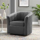 Modway - Prospect Performance Velvet Fauteuil pivotant - Charbon de bois-Revêtement en velours de performance