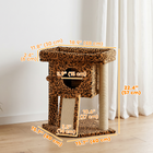 PawHut - Arbre à chat, petite tour pour chat avec perchoir, poteau à griffer - motif léopard-Maison spacieuse pour chat, offrant un espace privé pour se détendre  
