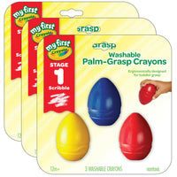 Crayons - de paume lavables My First Crayola, 3 par paquet, 3 paquets-Fournit aux enfants leurs premières fournitures artistiques spécialement conçues pour leurs petites mains afin qu'ils puissent créer