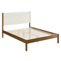 Modway - Olea Bois massif Boucle à touffes de canal Lit plateforme Queen, Noyer plume-Tête de lit tapis en boucle touffée Channel