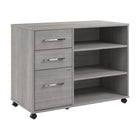 Bush Business Furniture - Hustle Armoire de rangement de bureau avec roulettes, gris platine (HUF140PG)-L'armoire de rangement de bureau présente une solution d'organisation idéale pour les petites et moyennes entreprises et les professionnels travaillant à domicile