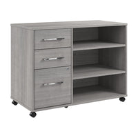 Bush Business Furniture - Hustle Armoire de rangement de bureau avec roulettes, gris platine (HUF140PG)-L'armoire de rangement de bureau présente une solution d'organisation idéale pour les petites et moyennes entreprises et les professionnels travaillant à domicile
