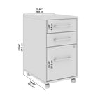 Bush Business Furniture - Hustle Classeur à roulettes à 3 tiroirs, gris platine (HUF116PG)-Le petit tiroir inférieur du classeur s'ouvre sur des glissières à roulement à billes à extension complète pour un accès facile aux documents de format lettre, légal et A5