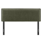 Modway - Camille Mélange de lin rembourré Tête de lit Queen size - Sauge-Bordure rebordée