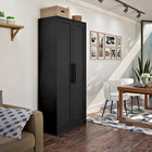 Prepac - Cabinet de rangement Premium Home 72 po avec portes, cabinet de garde-manger avec 5 étagères - Noir-Fabriqué en amérique du nord : Les produits d'ameublement Prepac sont fièrement fabriqués en Amérique du Nord pour une qualité et une fiabilité fiables et soutenus par notre équipe de soutien à la clientèle compétente basée en Amérique du Nord