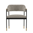 Manhattan Comfort - Lia fauteuil de salle à manger moderne 24,8 po en chenille avec accoudoirs - Pierre-Chaise de salle à manger moderne pour salle à manger et usage de chaise de travail