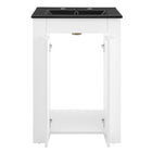 Modway - Maybelle 24" Vanette de salle de bain - Blanc Noir-Bassin d’évier en céramique