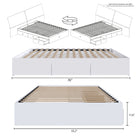 Nexera - Lit double 3 tiroirs, Blanc-8