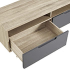Modway - Origin 47 po Meuble TV, Gris naturel-Deux trous de gestion des câbles