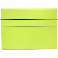 JAM Paper - Étui de transport pour dossiers minces avec bande élastique - 9 1/4 x 1/2 x 12 1/2 - Vert lime-Étui de transport portefeuille vert lime