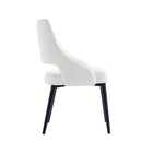 Manhattan Comfort - Lot de 2 chaises de salle à manger modernes Tremont 55 cm, revêtement similicuir blanc-Hauteur d’assise : 48 cm