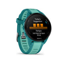 Garmin - Forerunner 165 Music - Turquoise/Aqua-Élégant et léger, avec un boîtier de 43 mm et des bracelets colorés à double prise