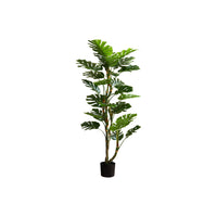 Monarch Specialties - Plante Artificielle - 61 po De Longueur - Arbre Monstera - Touche Réelle - Feuilles Vertes - Pot Noir-Arbre Monstera artificiel tendance et réaliste, mesurant 61 pouces de hauteur avec 25 feuilles au toucher naturel