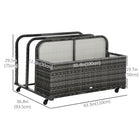 Outsunny - Rangement roulant pour accessoires de piscine, gris-Convient pour le bord de la piscine, le balcon, le jardin, les terrasses et autres espaces extérieurs  