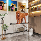 PawHut - Table de Toilettage pour Chien Réglable avec 2 Harnais de Sécurité - Gris-Hauteur de barre réglable pour s'adapter en toute sécurité aux chiens de différentes tailles
