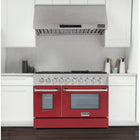 Kucht - 48 po Série KNG Cuisinière Pro Style au gaz propane - Acier inoxydable/Rouge-Dimensions du produit 27,75 po L x 48 po L x 36 po H