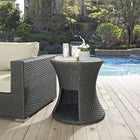 Modway - Sojourn Manche Terrasse extérieure Table d’appoint - Chocolat-Cadre en aluminium revêtu de poudre