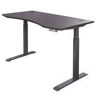 Motionwise - Bureau courbé ergonomique série M3 PRO Motionwise, 30 po x 60 po, électrique assis-debout, double moteurs - Noyer Américain-Réglage électrique de la hauteur : Passez facilement de la position assise à la position debout grâce à une plage de hauteur réglable de 28 po à 48 po, réduisant les douleurs dorsales et améliorant la posture pendant de longues journées de travail. Le système robuste à double moteur offre des ajustements de hauteur plus rapides et plus fluides