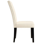 Modway - Parcel Restauration Tissu rembourré Fauteuil d’appoint - Beige-Pieds en bois effilé teinté à l’espresso