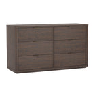 Manhattan Comfort - Evelyn 60" Moderne Commode Double à 6 Tiroirs - Marron-Conception de rangement exceptionnelle – Des tiroirs de grande taille offrent amplement d’espace pour les vêtements et les essentiels tout en conservant une apparence épurée et ordonnée