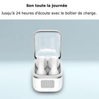MyBat - Écouteurs Open-Ear echelon Echo - Blanc-24 h d'autonomie totale - Longue durée de lecture avec le boîtier de charge