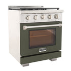 Kucht - 30 po Série KFX-X Cuisinière Pro Style au gaz propane - Acier inoxydable/Vert olive-Nouveaux brûleurs true simmer pour une cuisson délicate à basse température