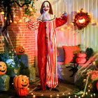 Outsunny - Clown animé grandeur nature pour Halloween - décoration d'Halloween-Des effets sonores et lumineux dynamiques créent une atmosphère immersive et terrifiante pour Halloween 