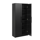 Prepac - Cabinet de rangement Premium Home 72 po avec portes, cabinet de garde-manger avec 5 étagères - Noir-Dimensions et poids assemblés : Armoire de cuisine - 16 po P x 32 po L x 72 po H, Poids total - 121 lb., Toutes les pièces arrivent prêtes à être assemblées dans 1 boîte