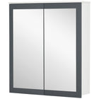 Kleankin - Armoire de salle de bain à miroir murale avec deux portes - blanc-Le design mural permet de gagner de la place 