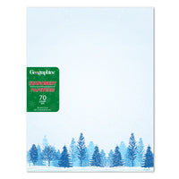 Geographics - Papeterie à Bordure Arbres d'hiver 8,5 po l x 11 po H , 70 Pqt-Compatible avec les imprimantes jet d'encre 
