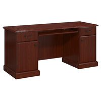 Bush Business Furniture - Bureau d’ordinateur avec rangement et tablette clavier Arlington, cerisier naturel (WC65510-03K)-Stratifié thermofusionné sur bois composite