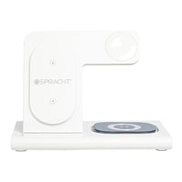 Spracht - Flex Charge 3 - Blanc-Compatibilité : Samsung Galaxy S21 - S23, Apple Watch, Google Pixel 7 - 8, Apple Airpods, Apple iPhone 12-16