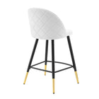 Modway - Cordial Performance Velvet Tabourets de comptoir - Blanc - Ensemble de 2-Limite de poids des selles de comptoir : 300 lb