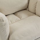 HOMCOM - Chaise de bureau ergonomique inclinable avec tissu flanelle neige - blanc crème-Couleur : blanc crème
