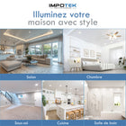 Impotek - Luminaire encastré orientable DEL 4 po 9W 5CCT gradable – Paquet de 12-6