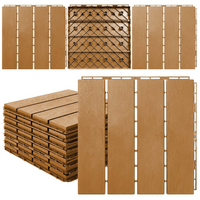 MotionGrey - Dalles de terrasse extérieures  à 4 lattes, emboîtables et imperméables, pour patio, balcon et jardin - Beige - ensemble de 20 pièces-Ensemble de 20 dalles à 4 lattes emboîtables de couleur beige pour créer un revêtement extérieur coordonné