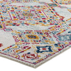 Modway - Entourage Treillis floraux vintage Khalida Tapis de 5 pi l x 8 pi L - Ivoire Bleu Orange Jaune Rouge-Haute densité / Tissé à la machine