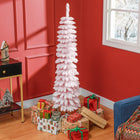HOMCOM - Arbre de Noël artificiel 5' avec branches réalistes - Rose-Vaporisé de neige artificielle pour donner un aspect hivernal 