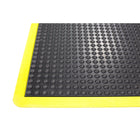 Edgewood - Tapis à Bulles Sûreté Anti-Fatigue Léger Avec Formes de Dôme - 2 pi l x 3 pi L x 5/8 po P - Noir/Jaune-Style de la surface à bulle en forme de dôme