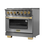 Kucht - 36 po Série KXD Cuisinière double énergie Gaz naturel - Gemstone-Les brûleurs scellés facilitent le nettoyage de la cuisinière