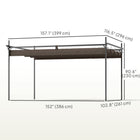 Outsunny - Tonnelle Extérieur, Pergola avec Auvent Rétractable - 10 pi x 10 pi - Marron-Structure avec revêtement en poudre résistante à la rouille et accessoires de fixation sécurisés inclus 