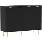 HOMCOM - Buffet 47,2 po L, armoire de rangement - noir-Armoire à 2 portes doubles pour ranger les accessoires et ustensiles du quotidien 