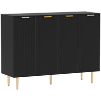 HOMCOM - Buffet 47,2 po L, armoire de rangement - noir-Armoire à 2 portes doubles pour ranger les accessoires et ustensiles du quotidien 
