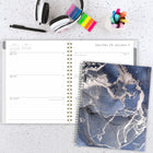 Mead - Agenda hebdomadaire/mensuel encre de galaxie 2026 - 11 po H x 8 1/2 po l - bleu - bilingue-Un mois sur deux pages avec des blocs quotidiens non lignés, ainsi qu'une section pour les notes et les calendriers de référence des mois passés et futurs