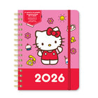 Orange Circle Studio - 2026 Agenda souple et compact de luxe - 5,7 po x 7,6 po - Hello Kitty-Calendrier de référence sur deux ans et liste des jours fériés sur trois ans